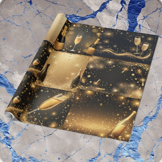 Midnight Gold Champagne Dreams New Year Glittering Presentpapper
