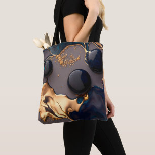 Midnight Gold Liquid Marble Tygkasse