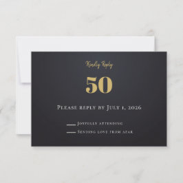 Midnight Gold Milestone RSVP-kort OSA Kort