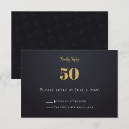 Midnight Gold Milestone RSVP-kort OSA Kort