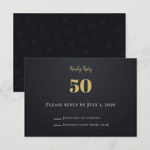 Midnight Gold Milestone RSVP-kort OSA Kort