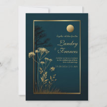 Midnight Gold Moon Botanical Bröllop