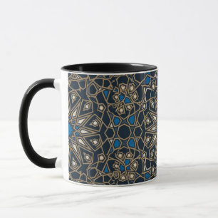 Midnight & Gold Royal Islamsk Geometrisk Moasik Mu Mugg