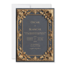 Midnight Gold Scrollwork Bröllop