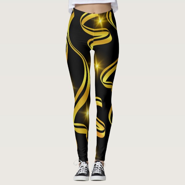 Midnight Gold Streak Leggings (Framsida)