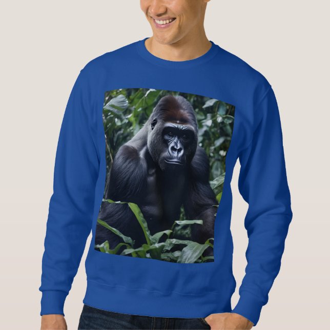 Midnight Gorilla Kung: Monarch of the Forest Lång Ärmad Tröja (Framsida)