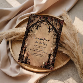 Midnight Gothic Cathedral Birthday Inbjudningar