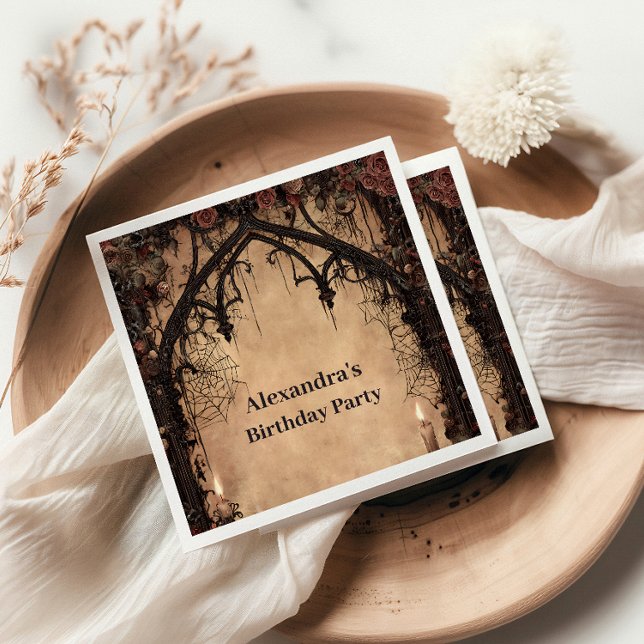 Midnight Gothic Cathedral Birthday Pappersservett (Skapare uppladdad)