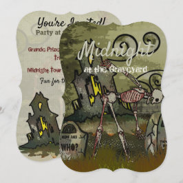 Midnight Graveyard Whimsical HALLOWEEN FEST Inbjudningar