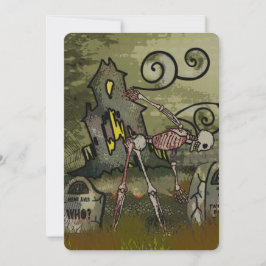 Midnight Graveyard Whimsical HALLOWEEN Kort