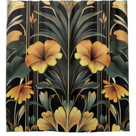 Midnight Guld Bloom Art Deco