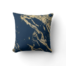Midnight Guld Marble Cushion