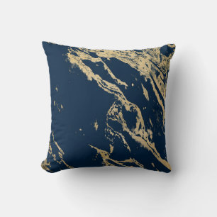 Midnight Guld Marble Cushion Kudde