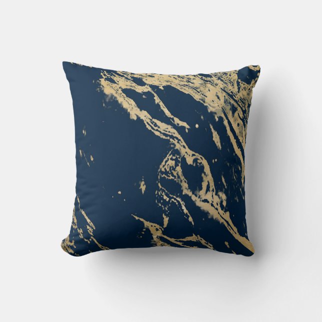 Midnight Guld Marble Cushion Kudde (Framsida)