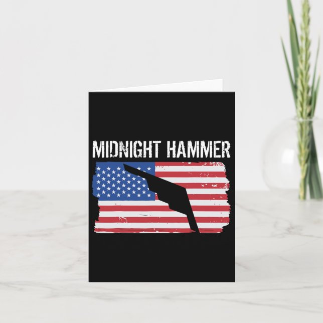 Midnight Hammer B-2 Stealth Jet Operation USA flag Kort (Framsida)