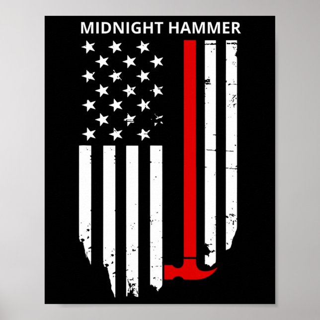 Midnight Hammer B-2 Stealth Jet Operation Usa Flag Poster (Framsidan)