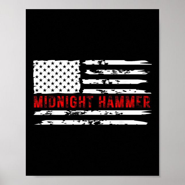Midnight Hammer B-2 stealth- jet USA-flagga  Poster (Framsidan)