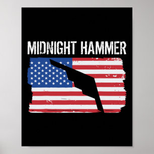 Midnight Hammer B-2 stealthjet operation Usa flagg Poster