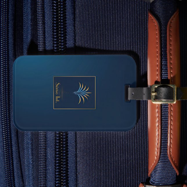 Midnight Handflatan Collection Navy Blue & Guld Bagagebricka (Framsida Insitu 4)