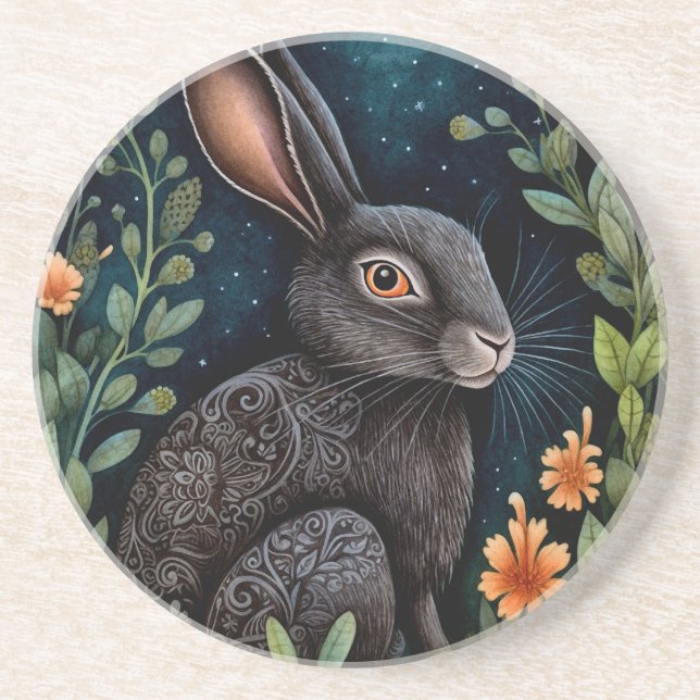 Midnight Hare Sandstone Underlägg (Framsidan)