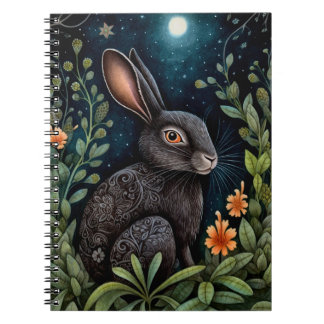 Midnight Hare Spiral-fotopatbok för bärbara datore Anteckningsbok