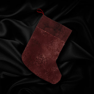 Midnight Henna Romantik Red Satiny Grunge Damask Liten Julstrumpa