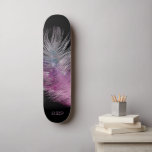 *~* Midnight Himlar Pastel Boho Cosmic Feather Mini Skateboard Bräda 18,5 Cm<br><div class="desc">* Energetiskt utökat Magic Mystical Cosmic Celestial Bohemian Gypsy Rustic Supersnabb mörk Midnight Navy Blue Watercolor himlar bakgrund och gnistiskt kosmisk ludderdesign. Den magiska vibens ludd är mycket lätt och viskig. * Anpassa/anpassa med INITIALER / MONOGRAM eller NAMN. Använda även designern att spela med teckensnittet och färg etc. ** färger...</div>