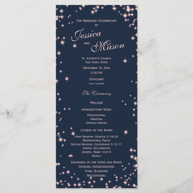 Midnight Himmel Twinkle Navy Blue and Rosa Program (Framsida)