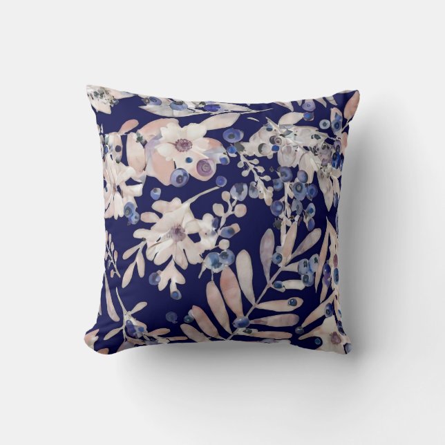 Midnight Indigo Eukalyptus & Blåbär Botanisk Kudde (Framsida)