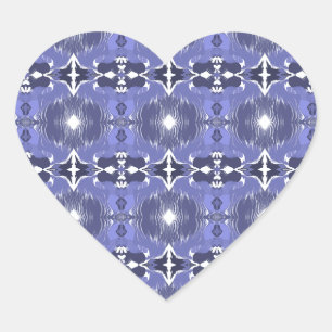 Midnight Indigo Kalejdoskop Hjärtformat Klistermärke