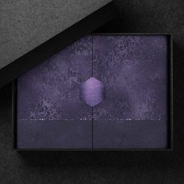 Midnight Indigo Romantik | Satiny Grunge Damask