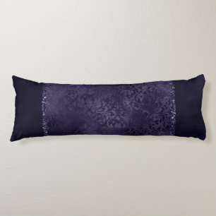 Midnight Indigo Romantik   Satiny Grunge Damask Kroppskudde