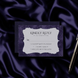 Midnight Indigo Romantik | Satiny Grunge Damask OSA Kort