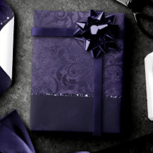 Midnight Indigo Romantik | Satiny Grunge Damask