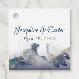 Midnight Ink & Gold Wedding Favor Tags Gåvor Etiketter