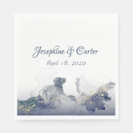 Midnight Ink & Gold Wedding Napkins Pappersservett