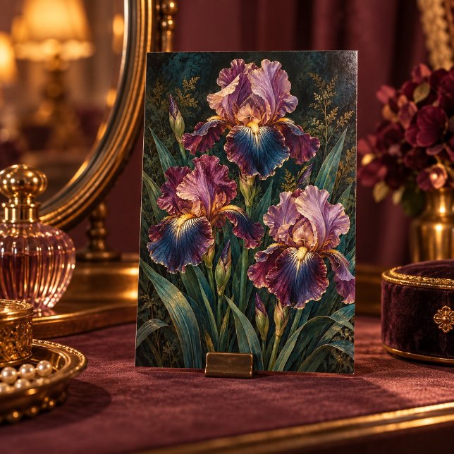 Midnight Iris Studie Art Print Poster (4 x 6 inch unframed semi-gloss print. Flat printed artwork. Styled scene; props not included.)
