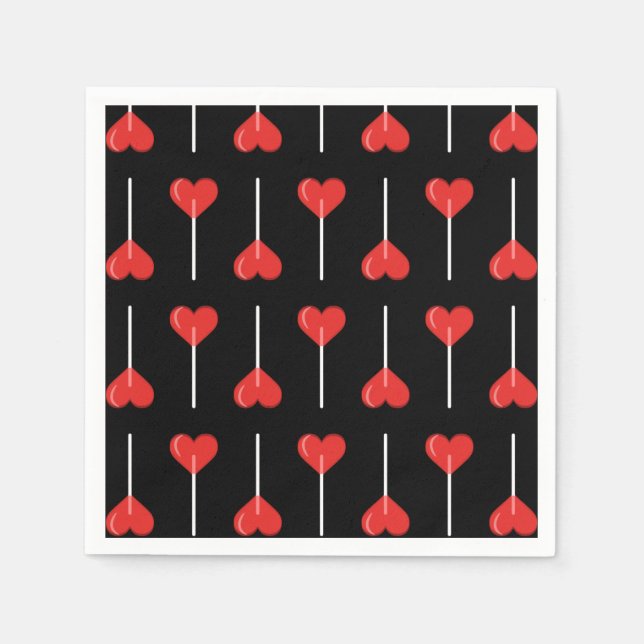 Midnight Kärlek Suckers Red Pappersservett (Framsidan)