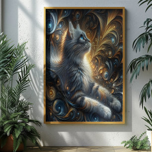 Midnight Kattdjur Elegance Poster