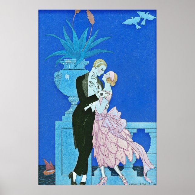 Midnight Kiss Art Deco Poster (Framsidan)