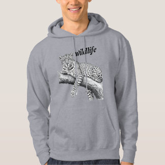 Midnight Leopard, Illustration av vilda djur Hoodie