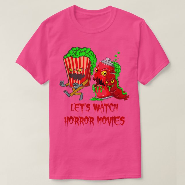 Midnight Let is Watch Horror Movies Halloween Popc T Shirt (Design framsida)