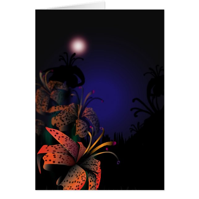 Midnight Lillies Hälsningskort (Framsidan)