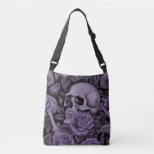 Midnight Macabre, gotiska dödskalle rosor i lila