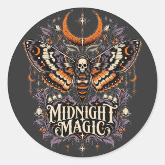 Midnight Magic Death Head Moth Runt Klistermärke