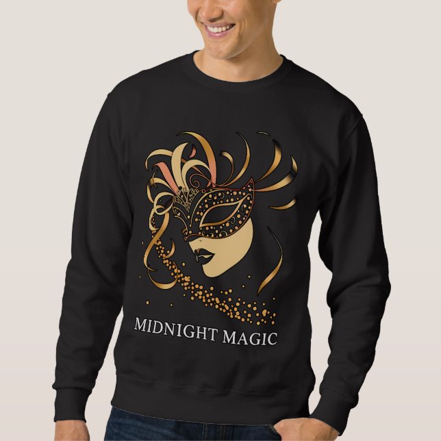 Midnight Magic Elegant Maskerad 2026 Lång Ärmad Tröja (Framsida)