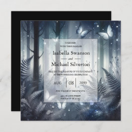 Midnight Magic och Moonlit Vingar Bröllop Inbjudningar