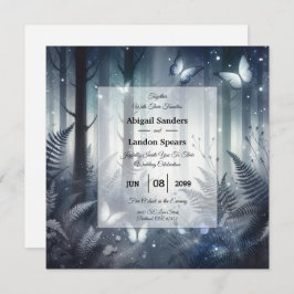 Midnight Magic och Moonlit Vingar Bröllop Inbjudningar