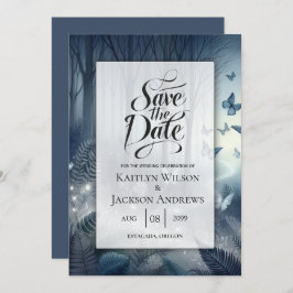 Midnight Magic och Moonlit Vingar Bröllop Spara Datumet