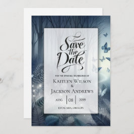 Midnight Magic och Moonlit Vingar Bröllop Spara Datumet